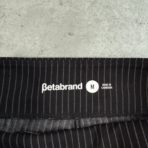 Betabrand black pinstripe flared pants size medium - Picture 3 of 9